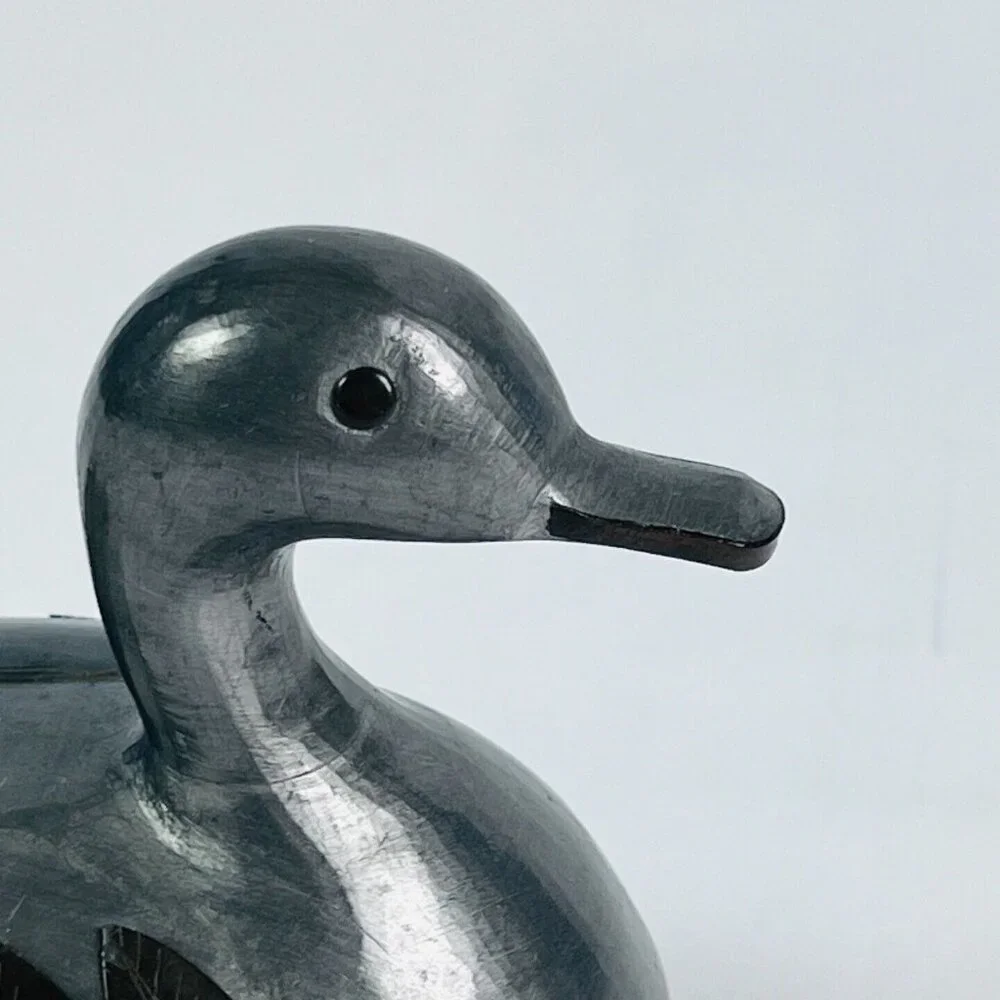Pewter Duck Trinket Bird Keepsake Jewelry Storage Rustic Cabin Country Decor